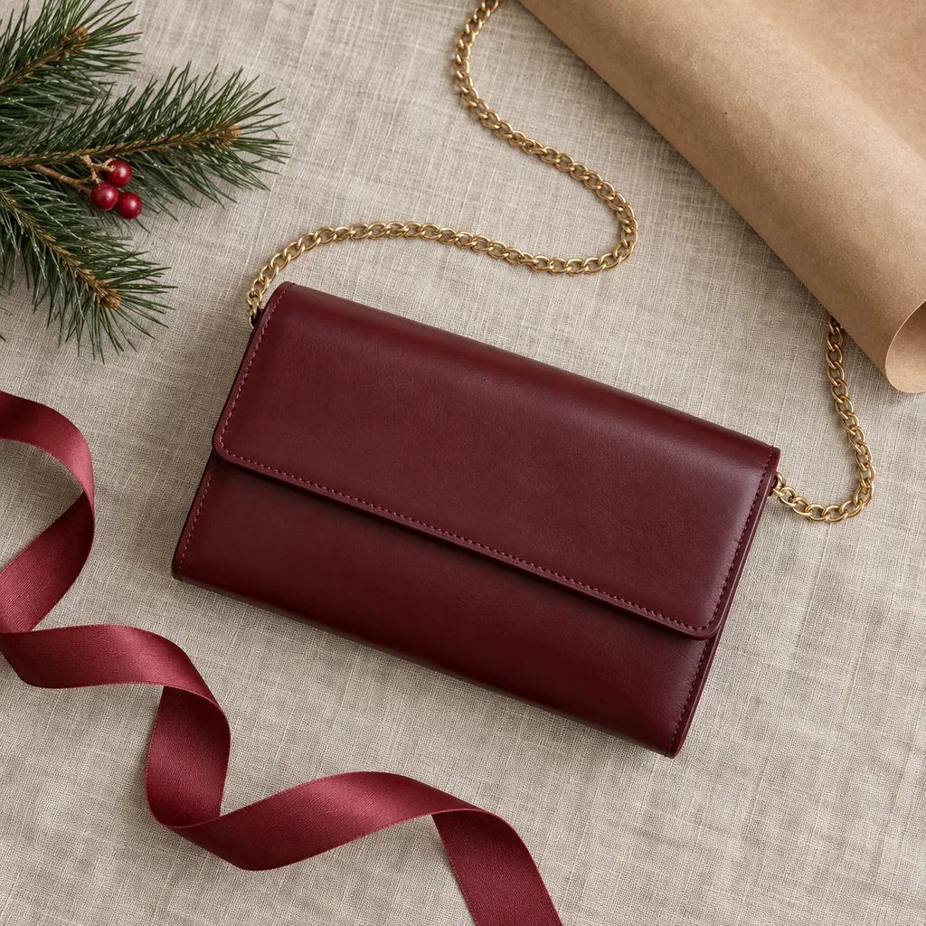 Representative photo-style image of compact wallet on chain — generated, not a specific product