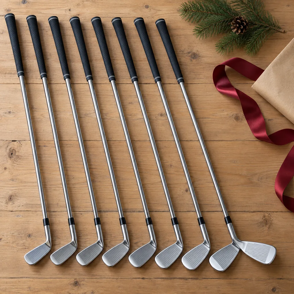 Representative photo-style image of complete golf iron set — generated, not a specific product