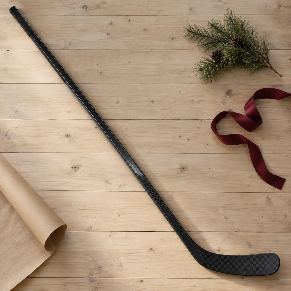 Representative photo-style image of composite hockey stick — generated, not a specific product