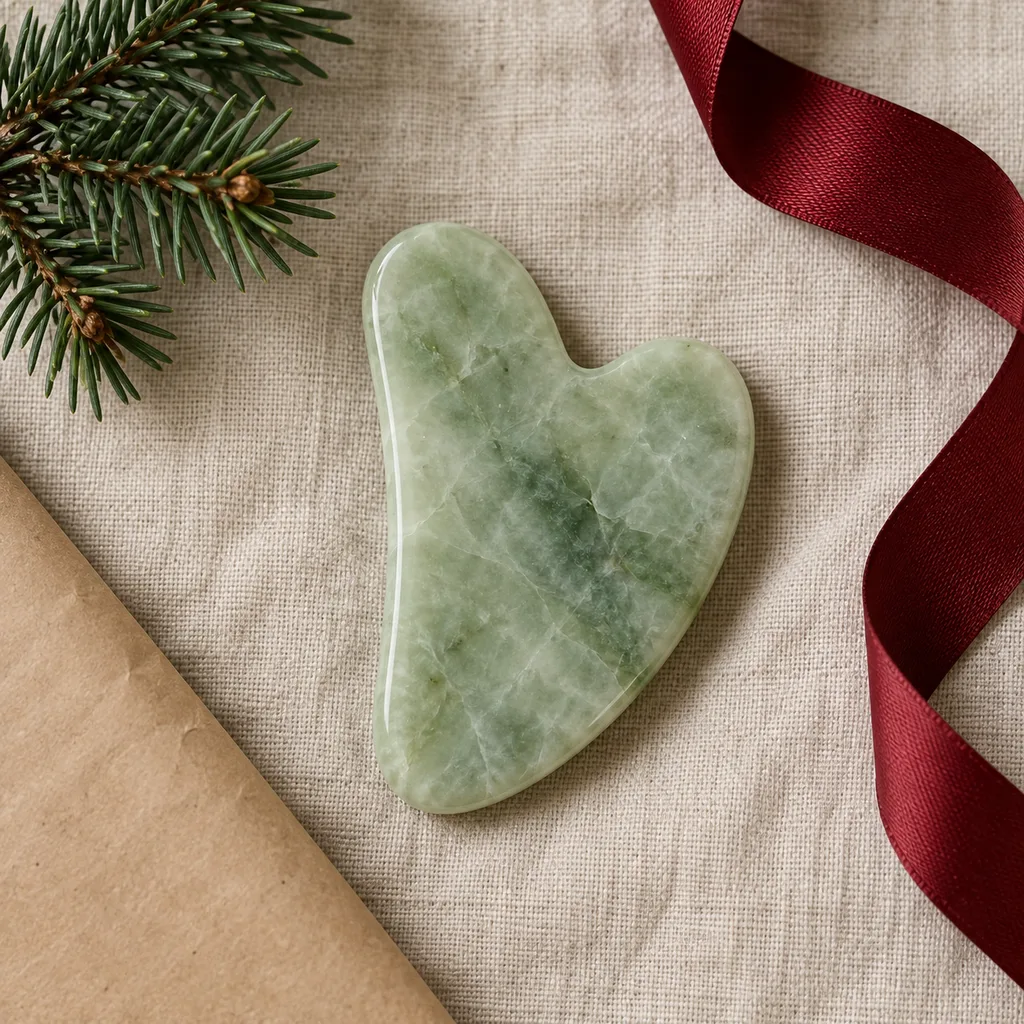 Representative photo-style image of contouring gua sha massage stone — generated, not a specific product