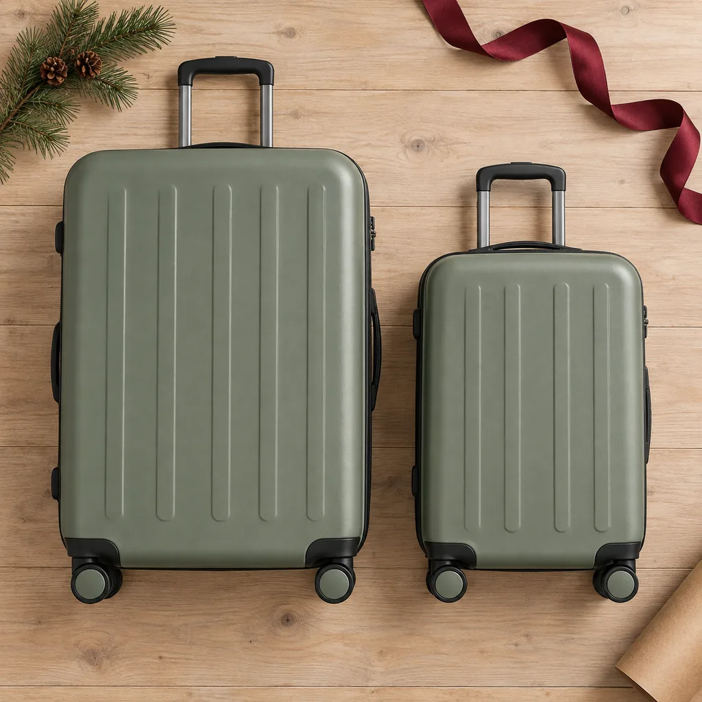 Representative photo-style image of coordinated two-piece luggage set — generated, not a specific product