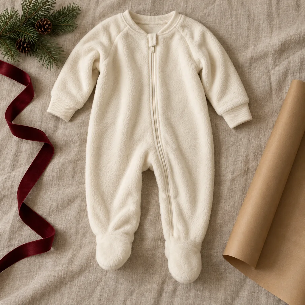 Representative photo-style image of cozy footed pajama onesie — generated, not a specific product