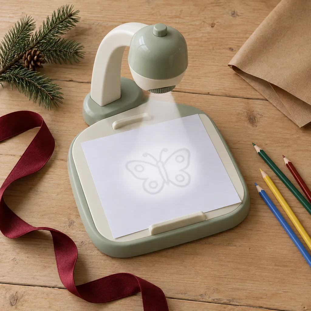 Representative photo-style image of creative drawing aid projector — generated, not a specific product