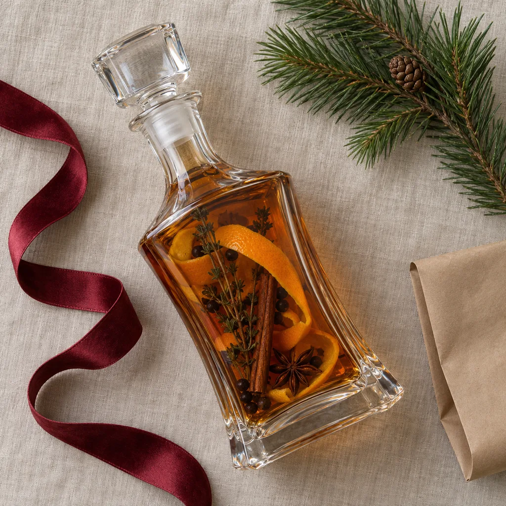 Representative photo-style image of creative infusion spirit decanter — generated, not a specific product