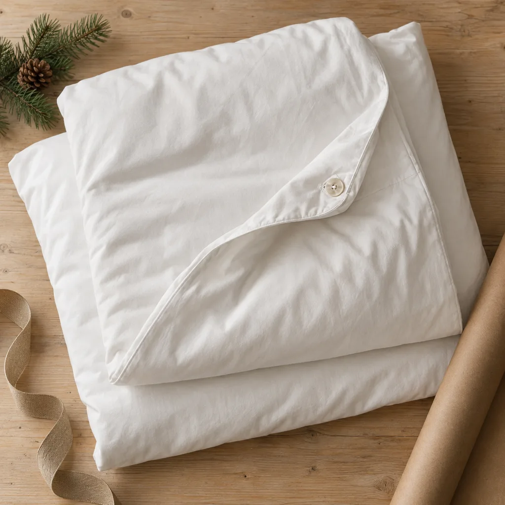 Representative photo-style image of cotton percale duvet cover — generated, not a specific product