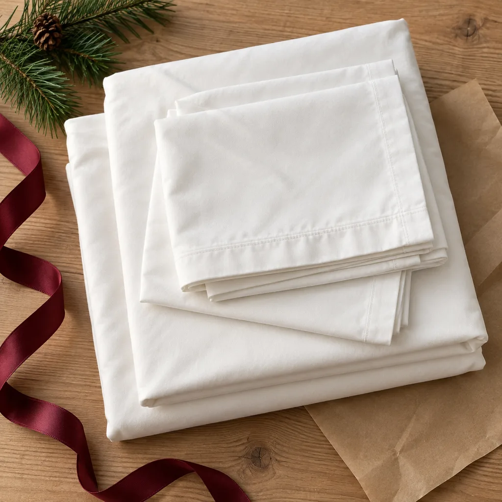Representative photo-style image of percale cotton sheets — generated, not a specific product