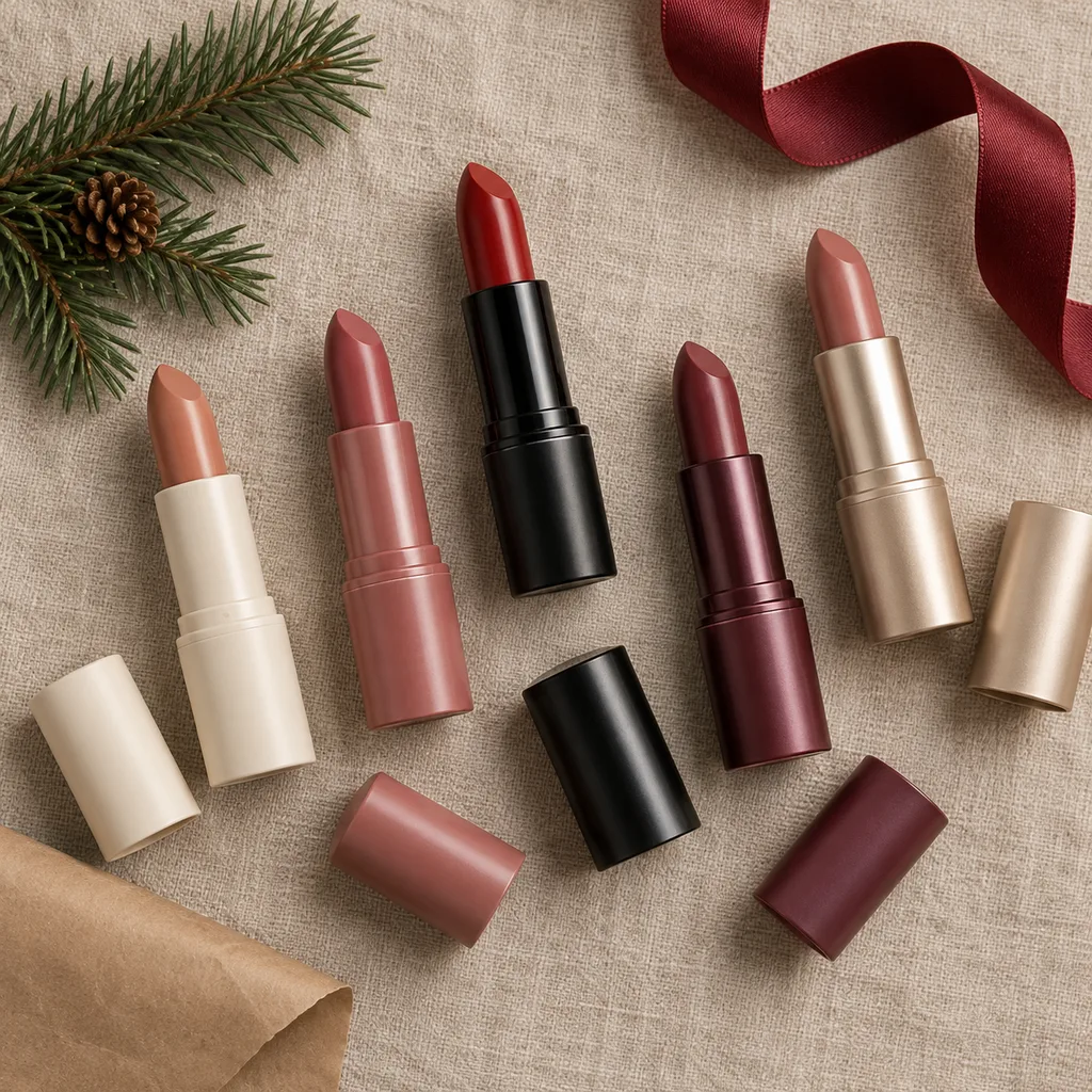 Representative photo-style image of curated lipstick collection — generated, not a specific product