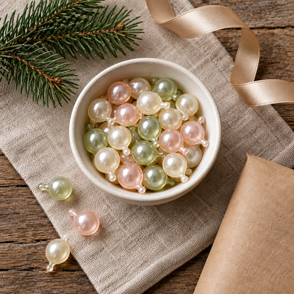 Representative photo-style image of decorative aromatic bath pearls — generated, not a specific product
