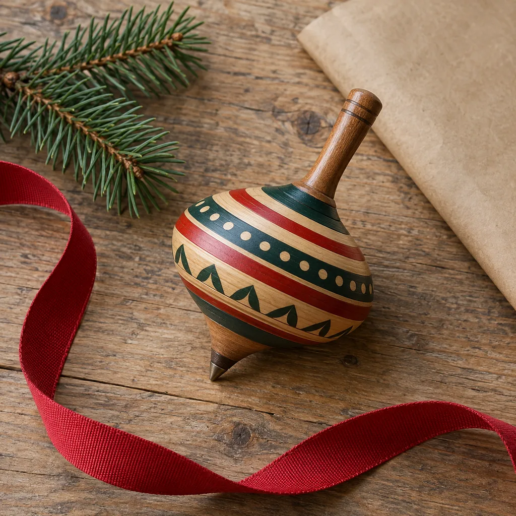 Representative photo-style image of decorative art spinning top — generated, not a specific product