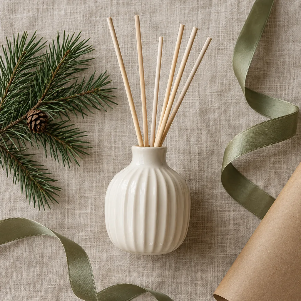 Representative photo-style image of decorative ceramic reed diffuser — generated, not a specific product
