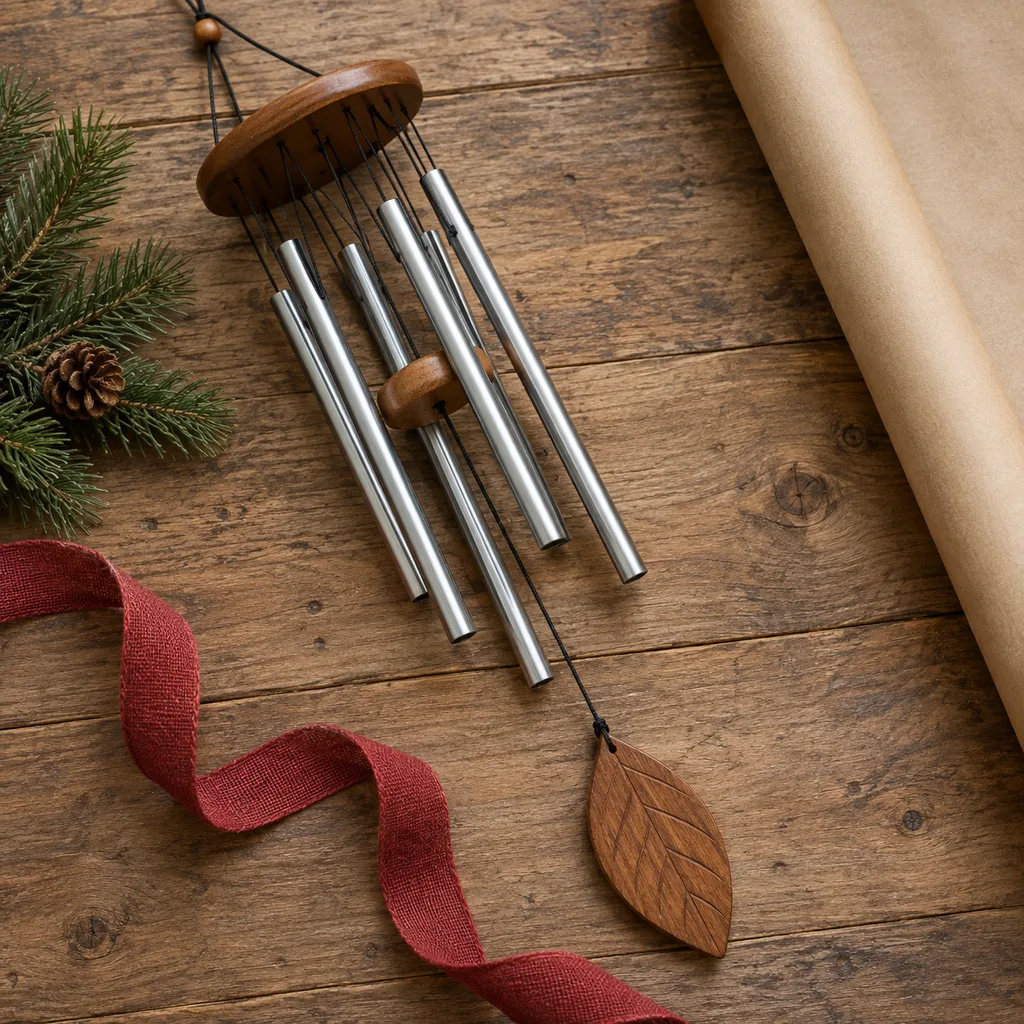 Representative photo-style image of decorative outdoor wind chimes — generated, not a specific product