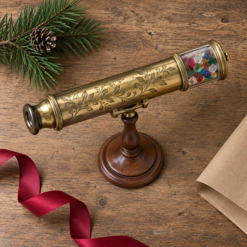 Representative photo-style image of decorative pedestal kaleidoscope — generated, not a specific product