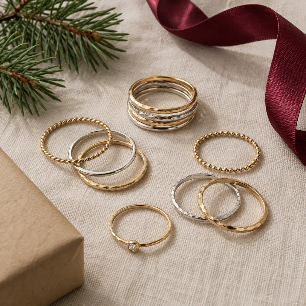 Representative photo-style image of stacking rings — generated, not a specific product