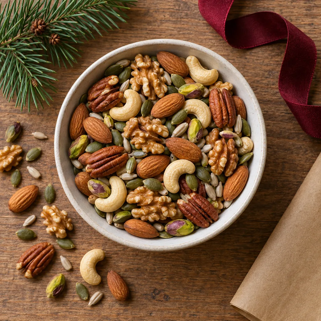Representative photo-style image of deluxe trail mix variety — generated, not a specific product