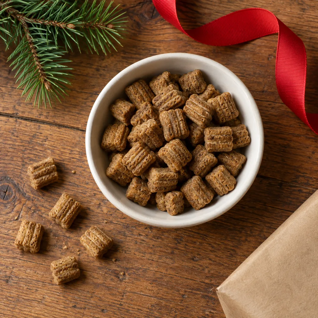 Representative photo-style image of dental health cat treats — generated, not a specific product