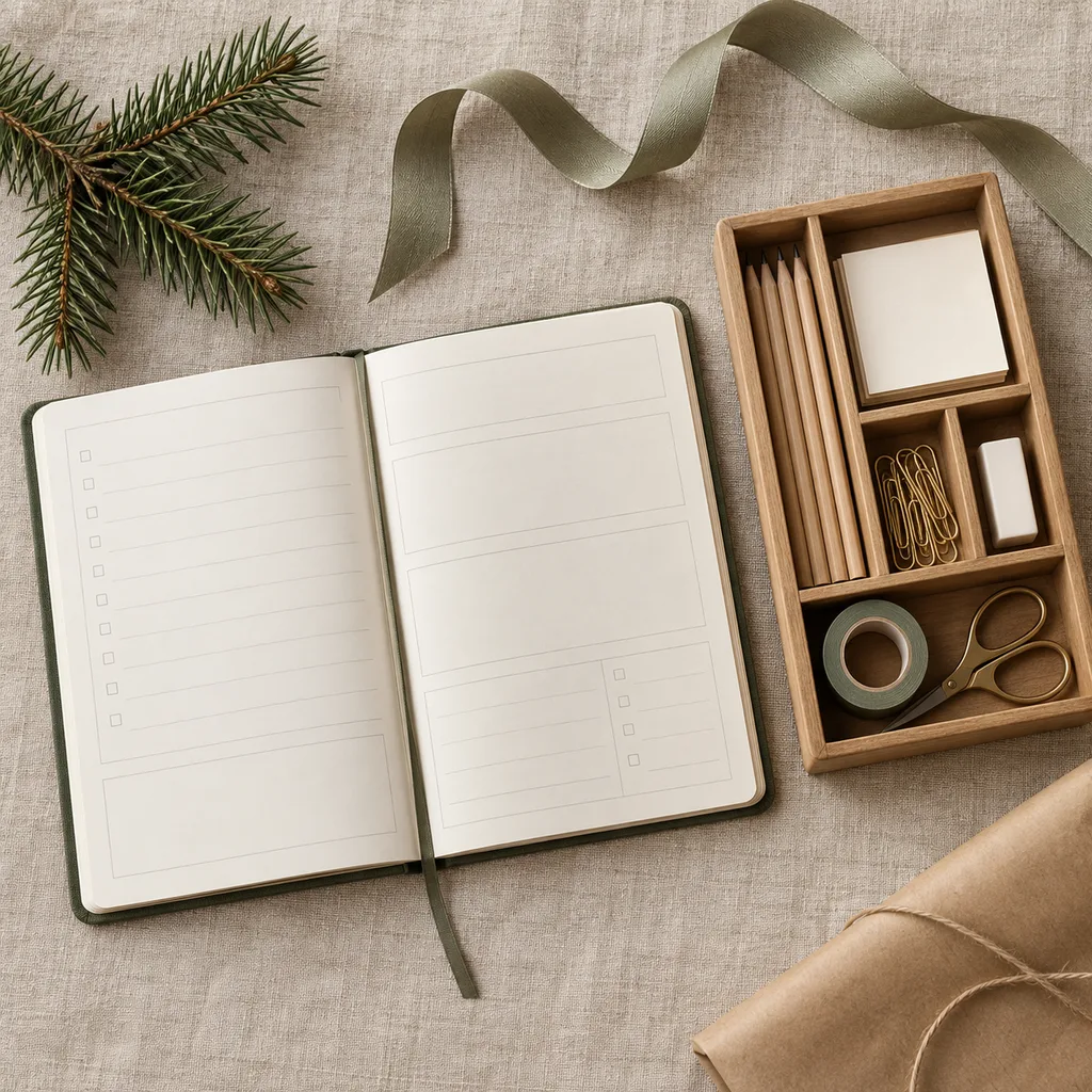 Representative photo-style image of desk planner and organizer — generated, not a specific product