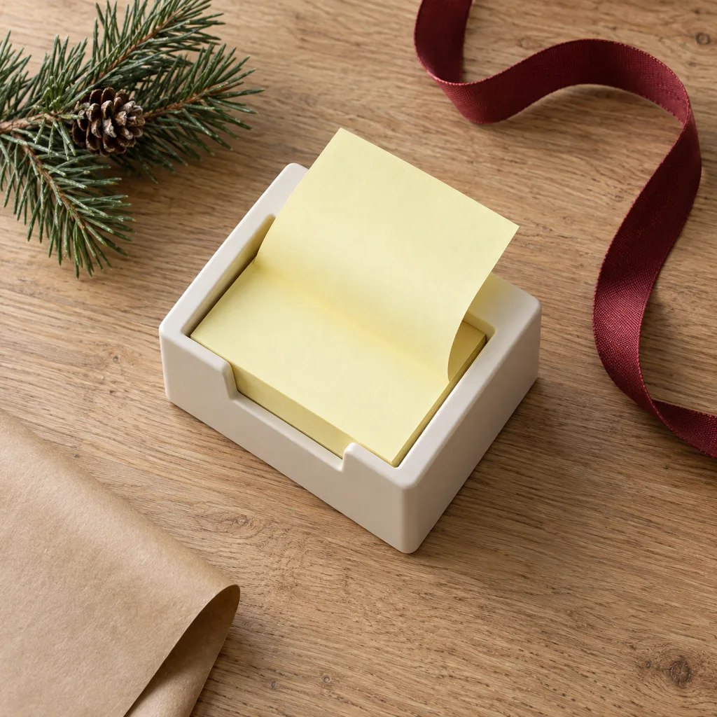 Representative photo-style image of sticky note dispenser — generated, not a specific product