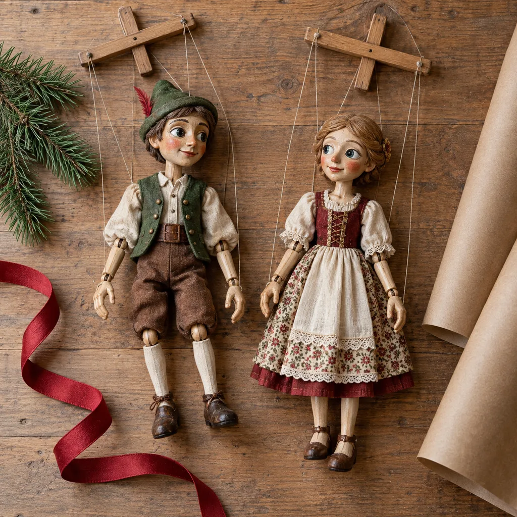 Representative photo-style image of detailed marionette figures — generated, not a specific product
