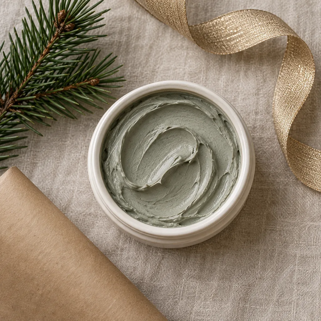 Representative photo-style image of detoxifying clay facial mask — generated, not a specific product