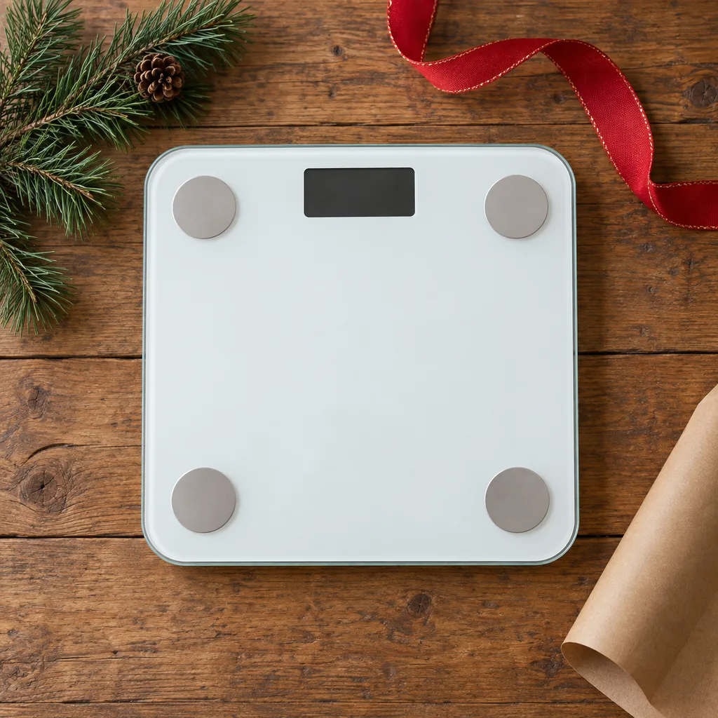 Representative photo-style image of digital bathroom weight scale — generated, not a specific product