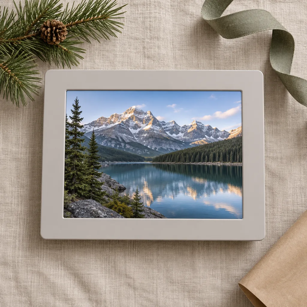 Representative photo-style image of digital photo display frame — generated, not a specific product