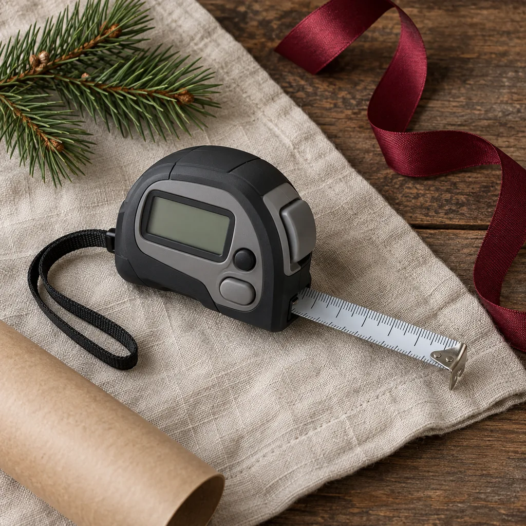 Representative photo-style image of digital tape measure — generated, not a specific product