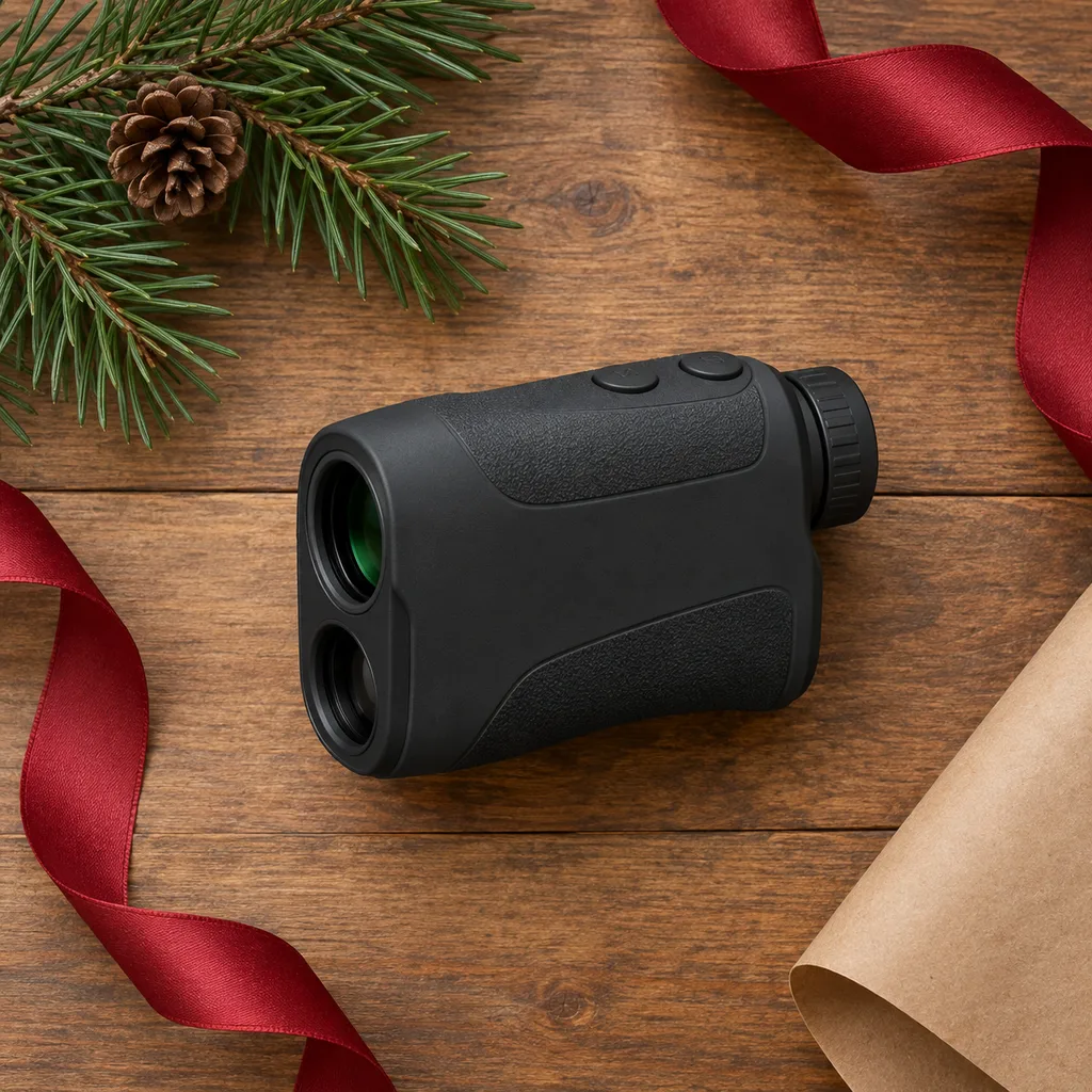 Representative photo-style image of disc golf laser rangefinder — generated, not a specific product