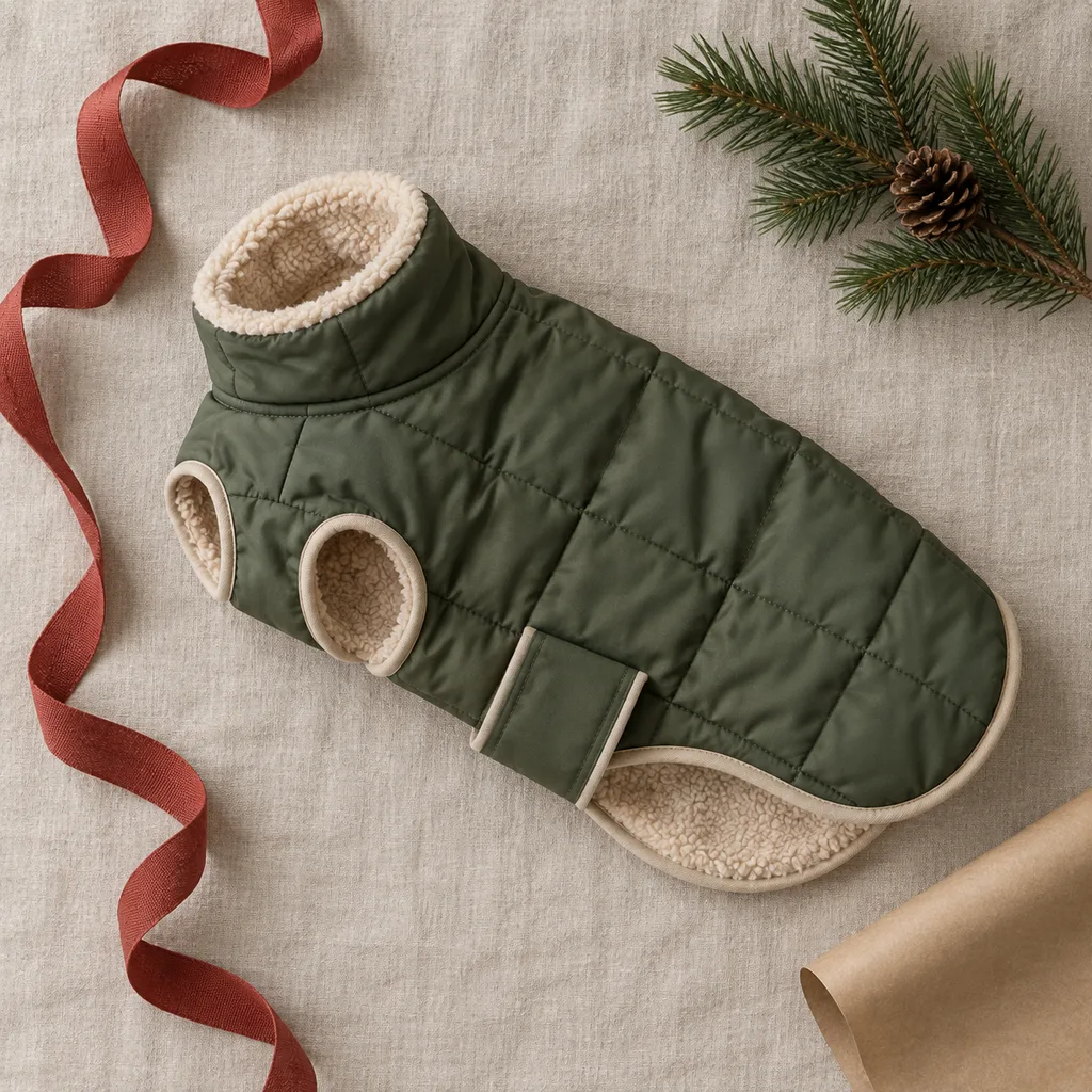 Representative photo-style image of dog winter coat — generated, not a specific product