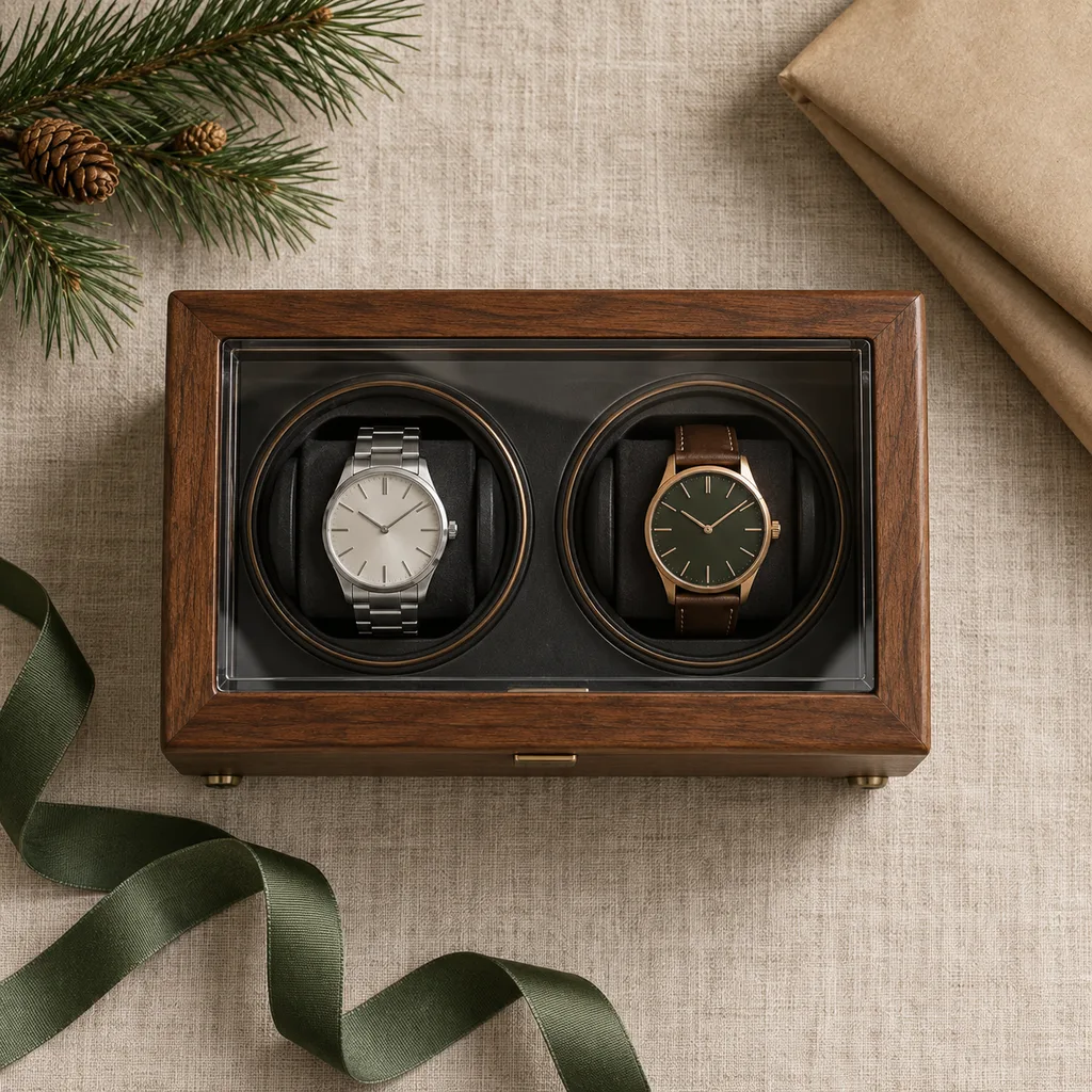 Representative photo-style image of double automatic watch winder — generated, not a specific product