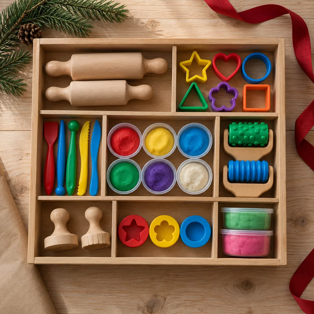 Representative photo-style image of dough tools and accessory box — generated, not a specific product
