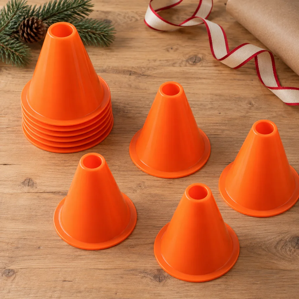 Representative photo-style image of dribbling training cones set — generated, not a specific product