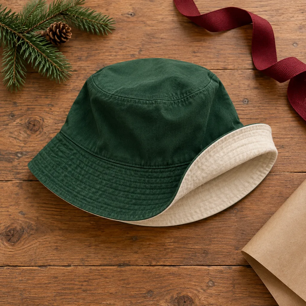 Representative photo-style image of dual-sided reversible bucket hat — generated, not a specific product