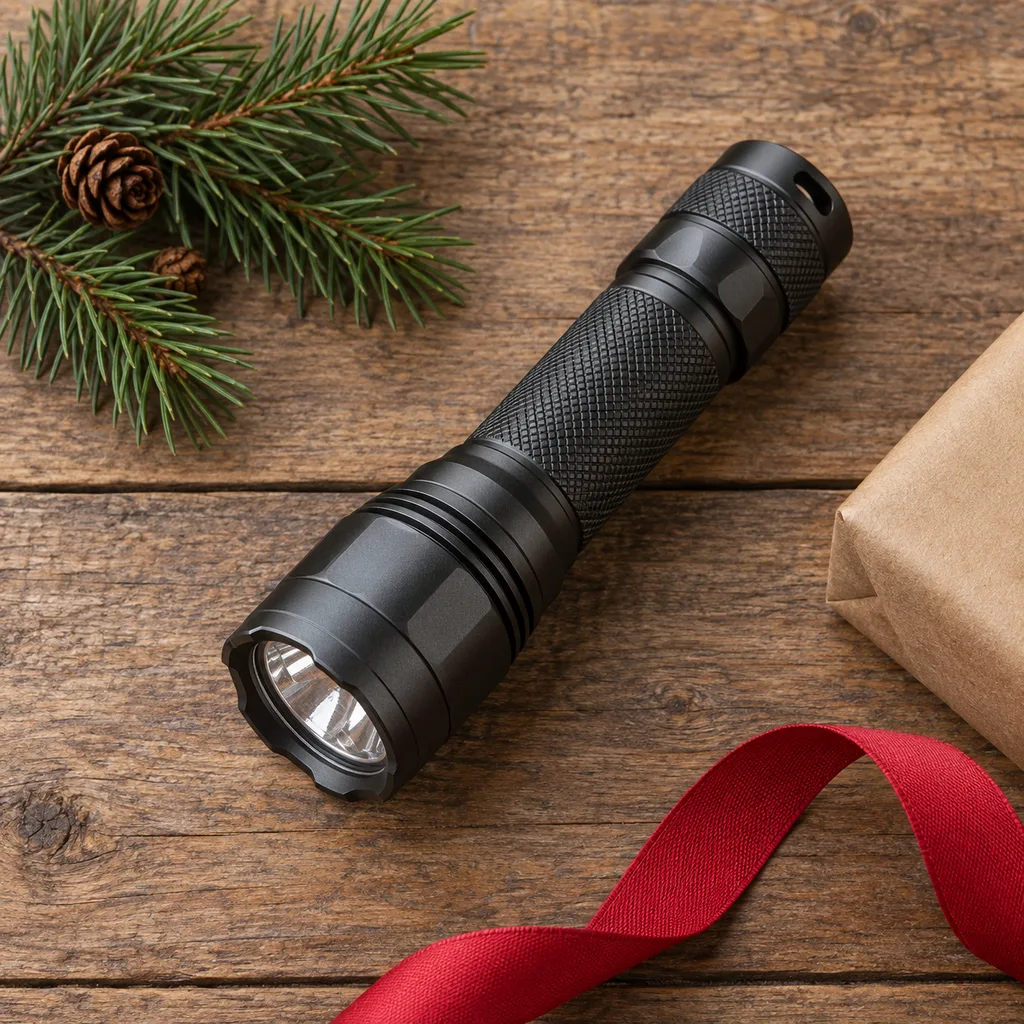 Representative photo-style image of durable compact led flashlight — generated, not a specific product