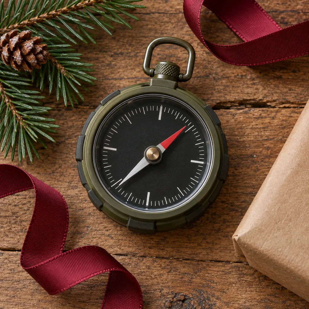 Representative photo-style image of durable outdoor navigation compass — generated, not a specific product