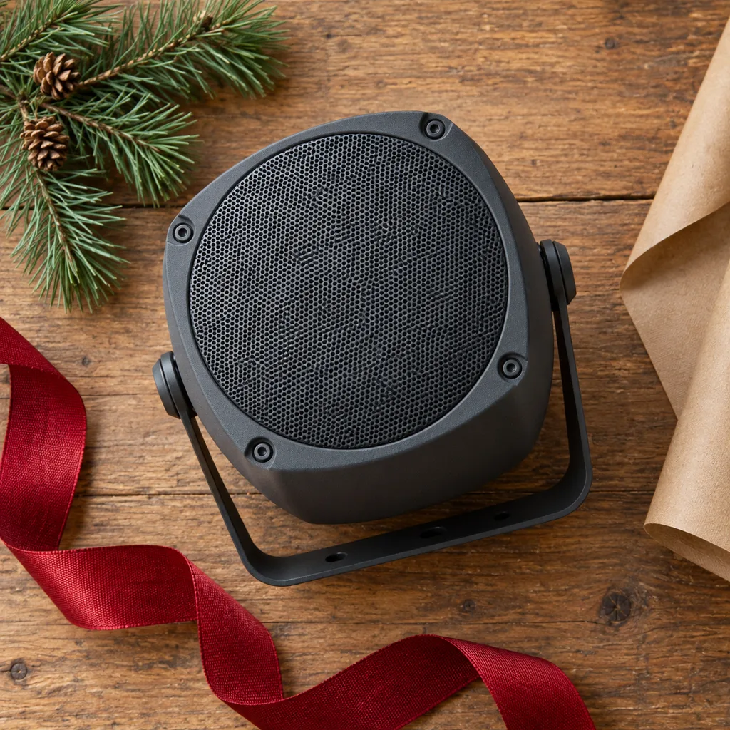 Representative photo-style image of durable outdoor patio speaker — generated, not a specific product