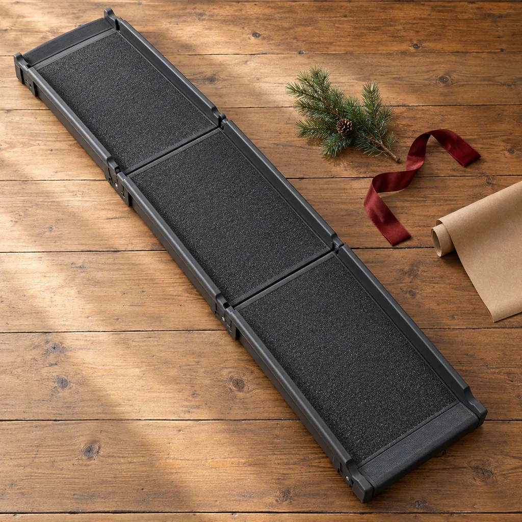 Representative photo-style image of durable outdoor pet ramp — generated, not a specific product