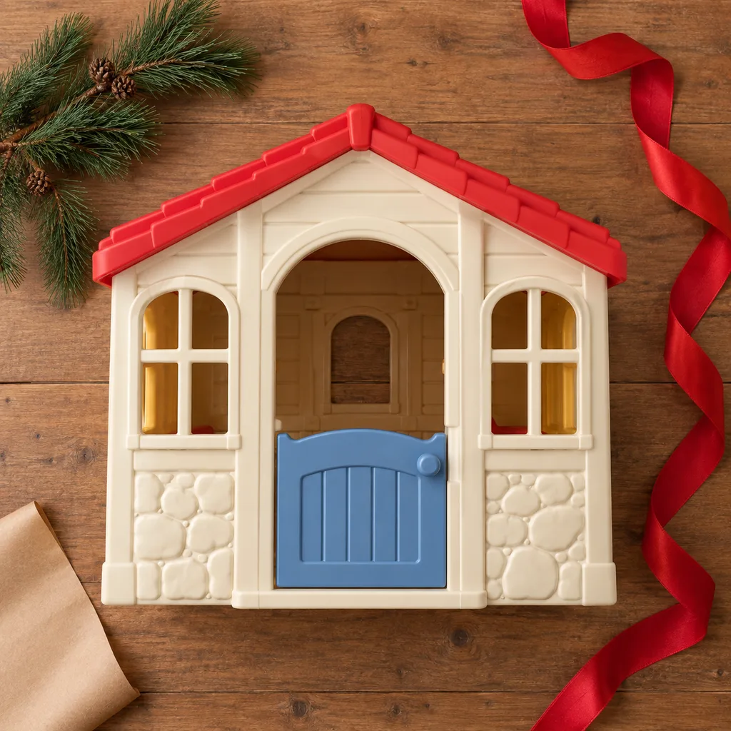 Representative photo-style image of plastic playhouse — generated, not a specific product
