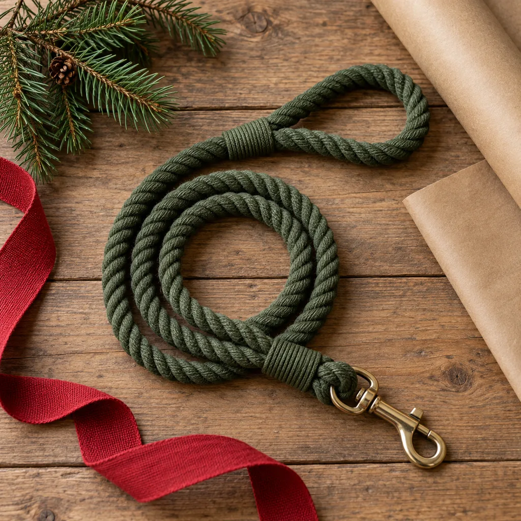Representative photo-style image of rope dog leash — generated, not a specific product