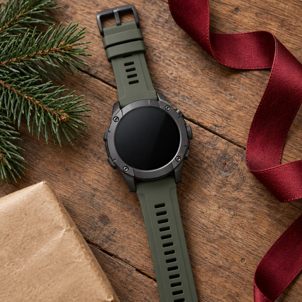 Representative photo-style image of durable smart watch for outdoor enthusiasts — generated, not a specific product