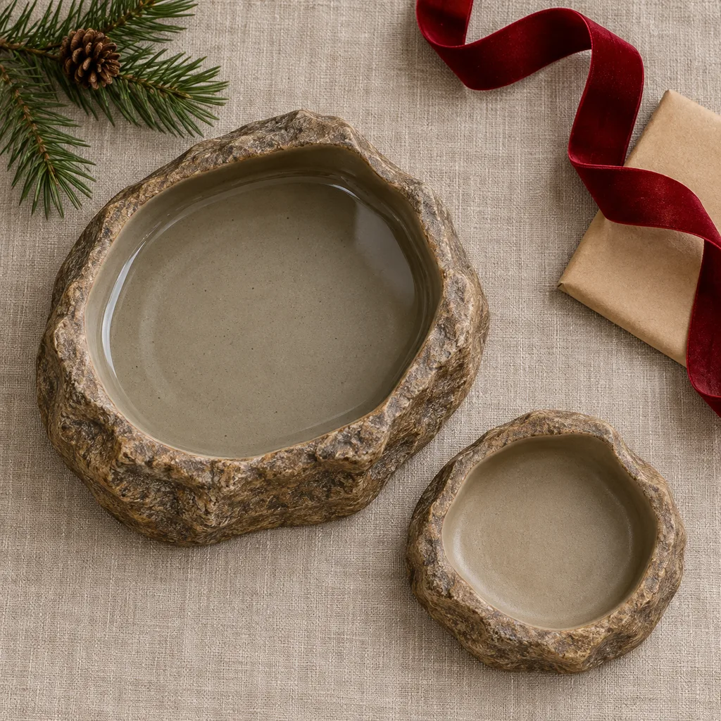 Representative photo-style image of durable water dish and food bowl set — generated, not a specific product