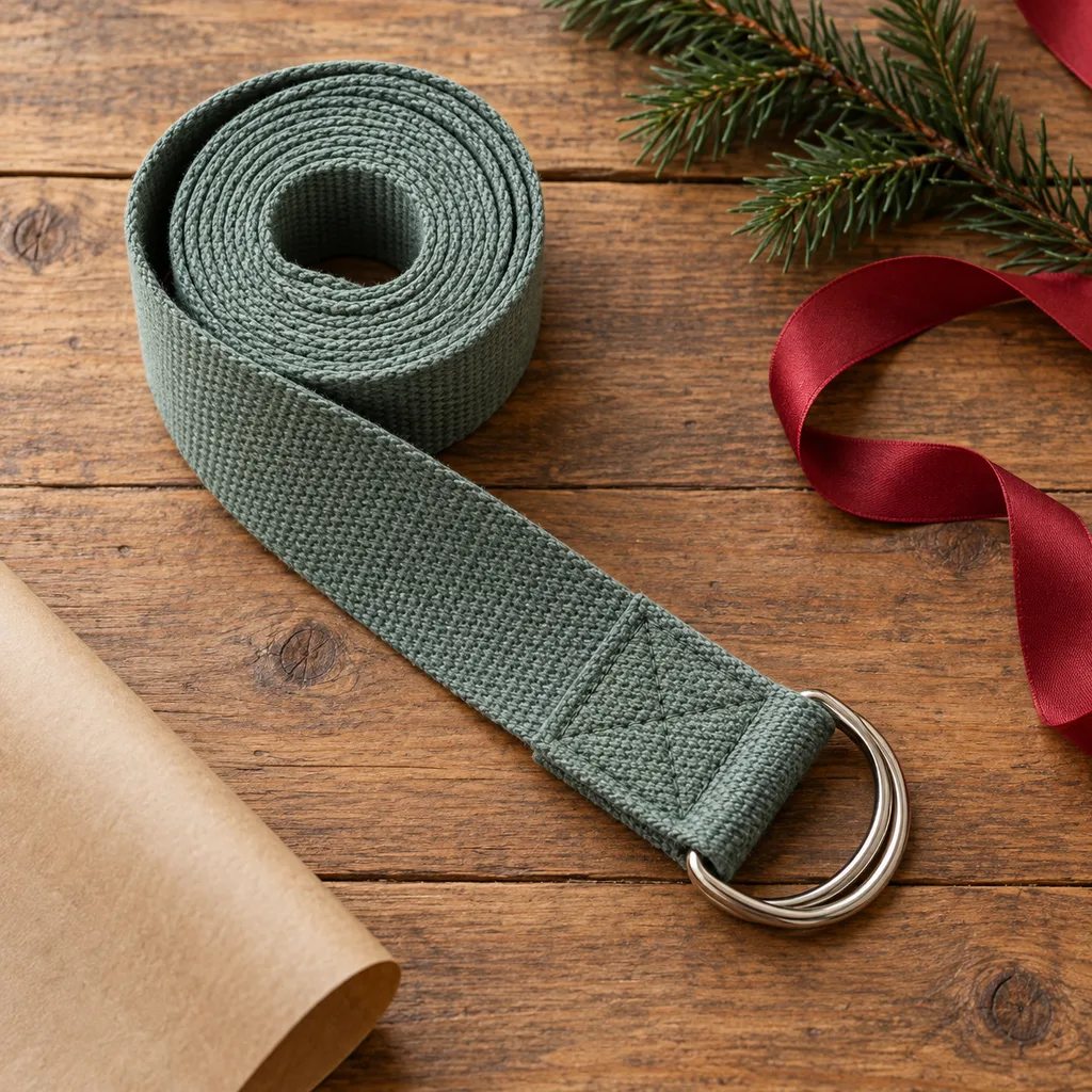 Representative photo-style image of durable yoga stretch strap — generated, not a specific product