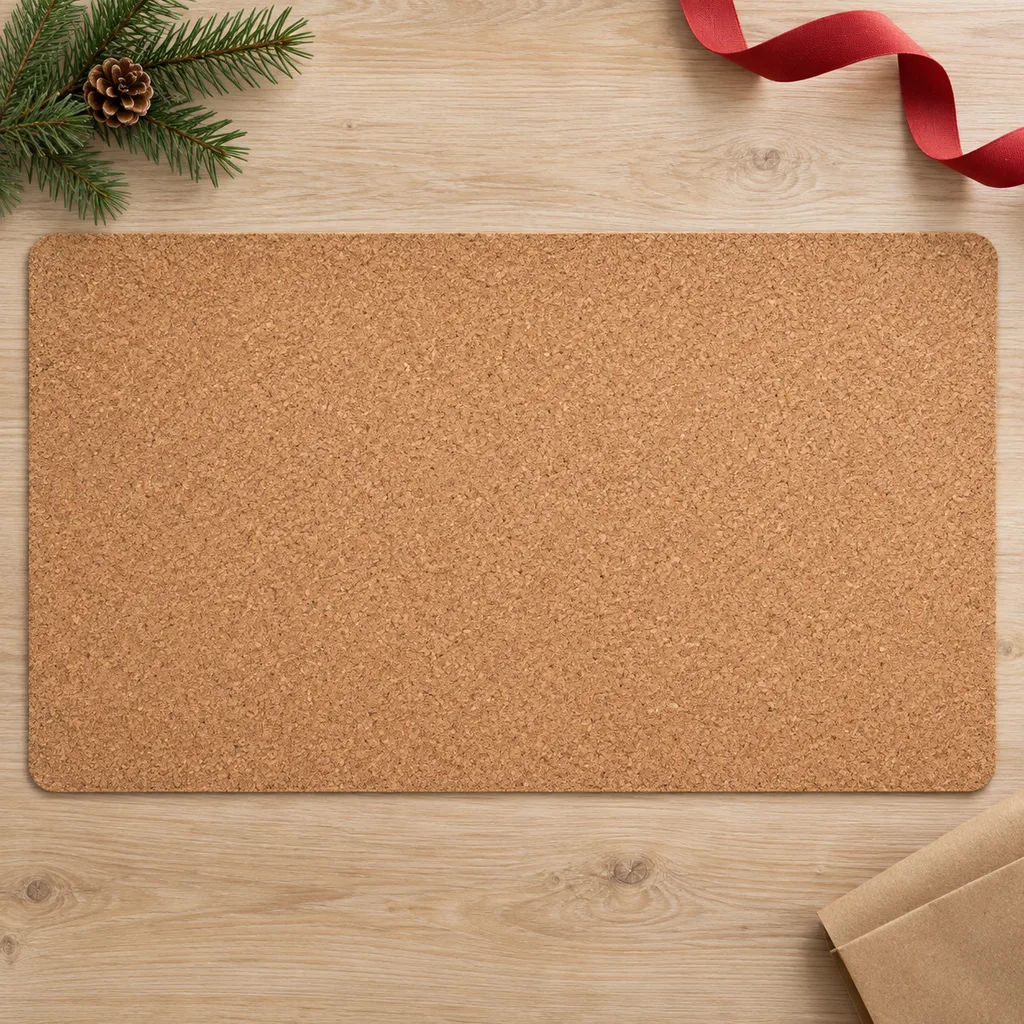 Representative photo-style image of eco-friendly cork desk mat — generated, not a specific product