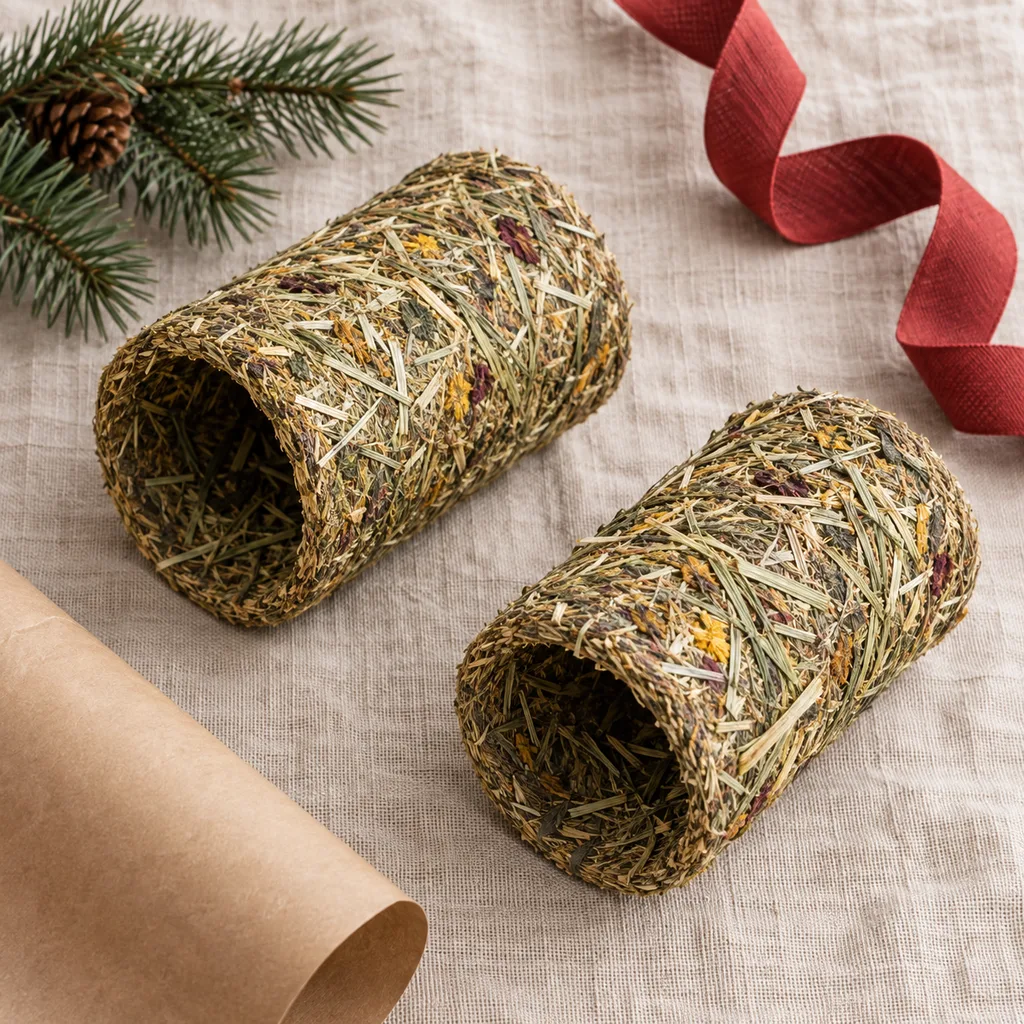 Representative photo-style image of edible hideaway tunnels — generated, not a specific product