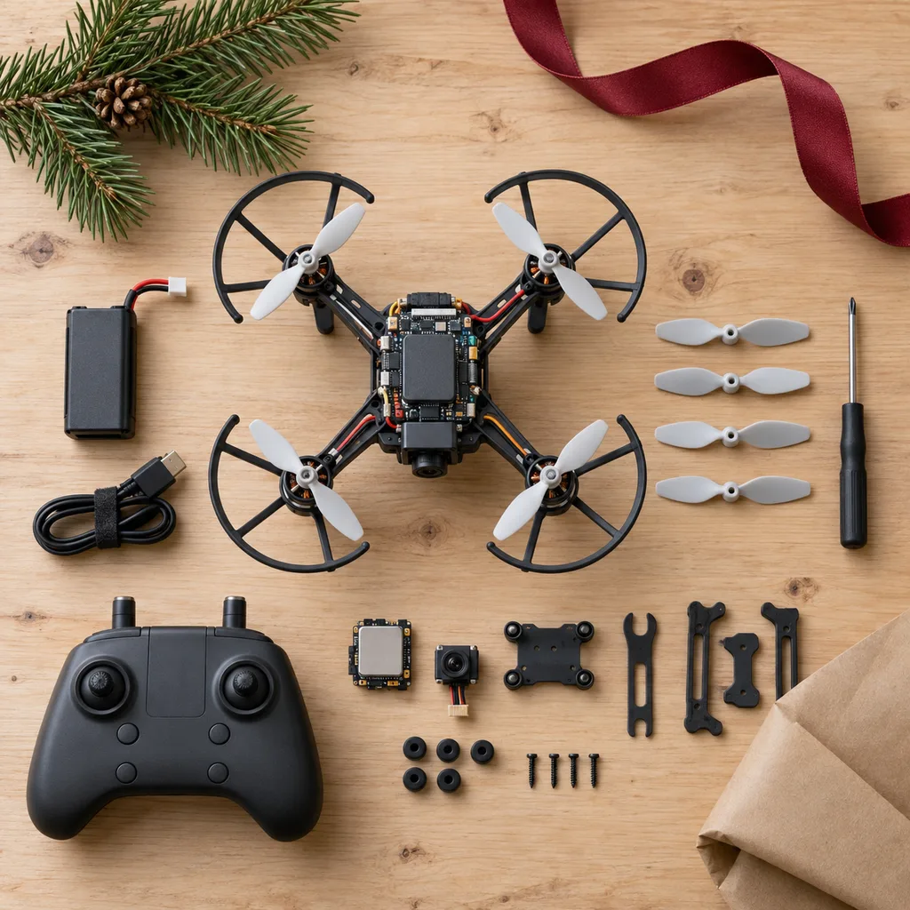 Representative photo-style image of educational stem drone kit — generated, not a specific product