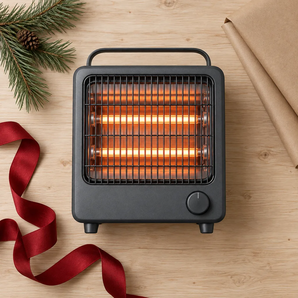 Representative photo-style image of efficient infrared zone heater — generated, not a specific product