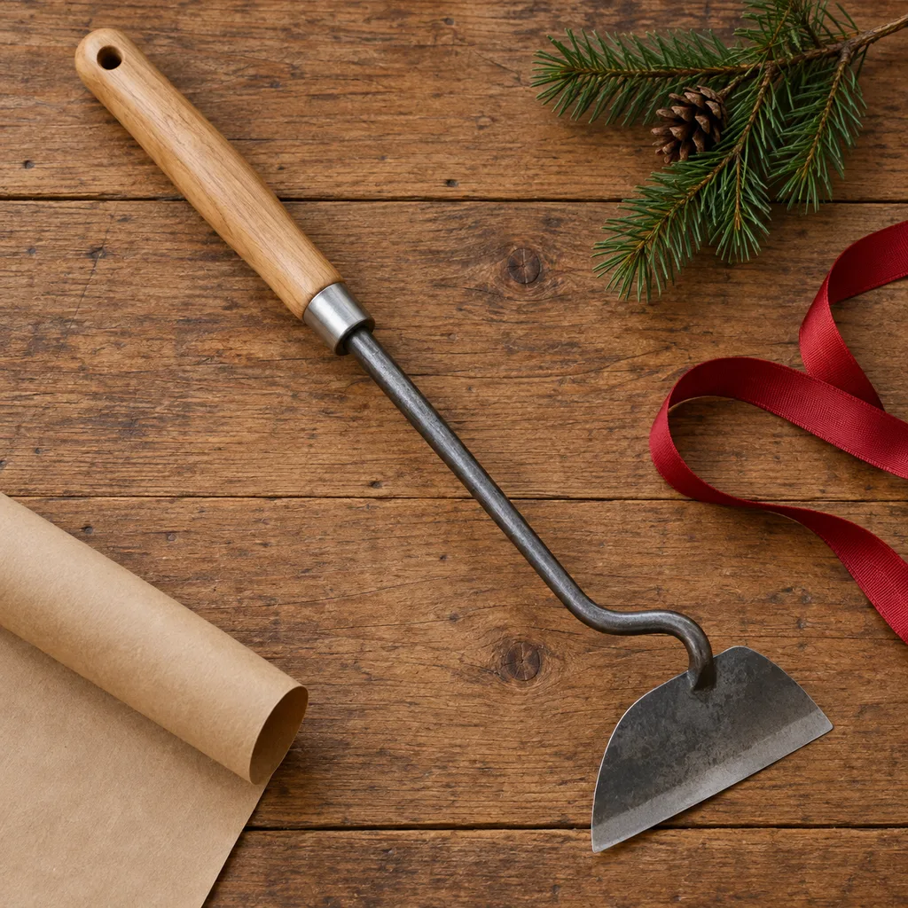 Representative photo-style image of efficient weeding hoe — generated, not a specific product