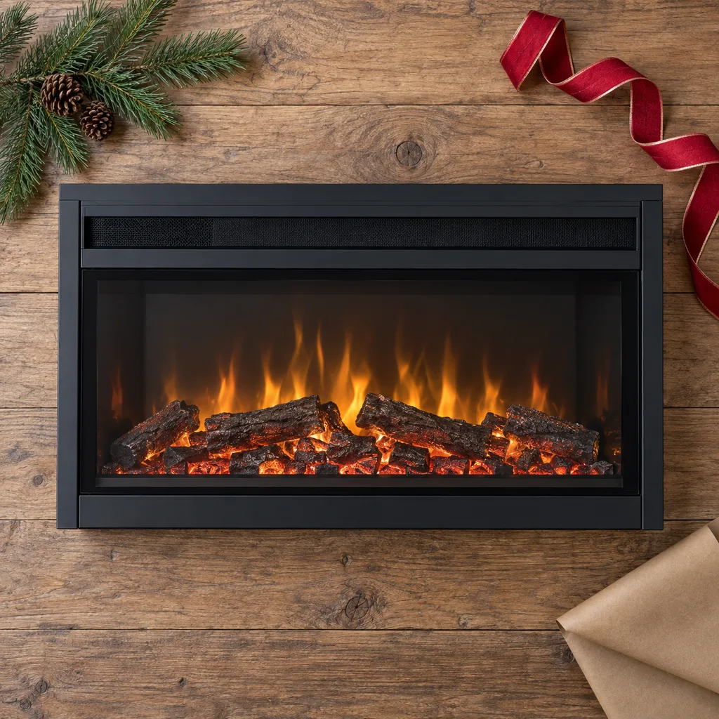 Representative photo-style image of electric fireplace insert — generated, not a specific product
