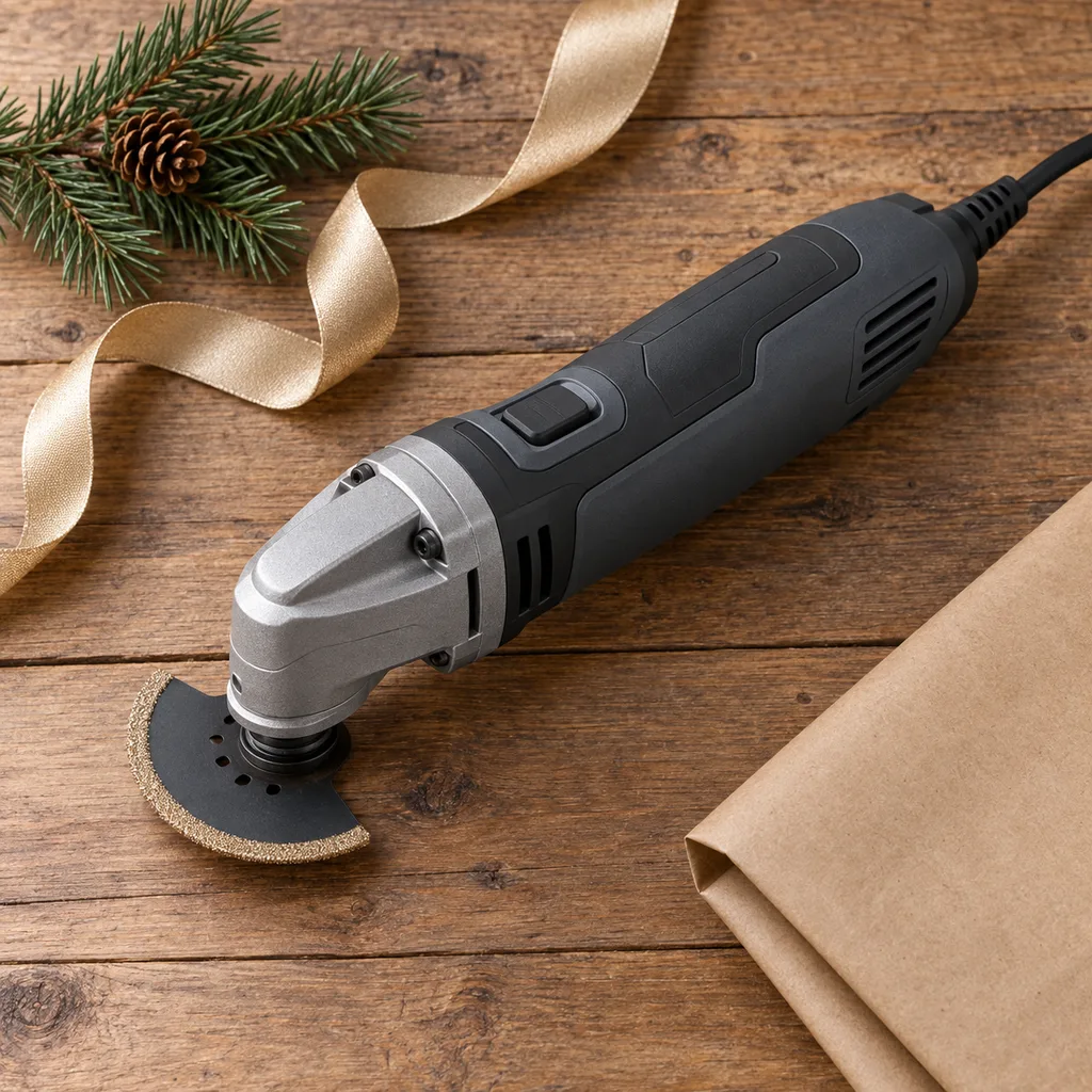 Representative photo-style image of electric tile and grout multi-tool — generated, not a specific product