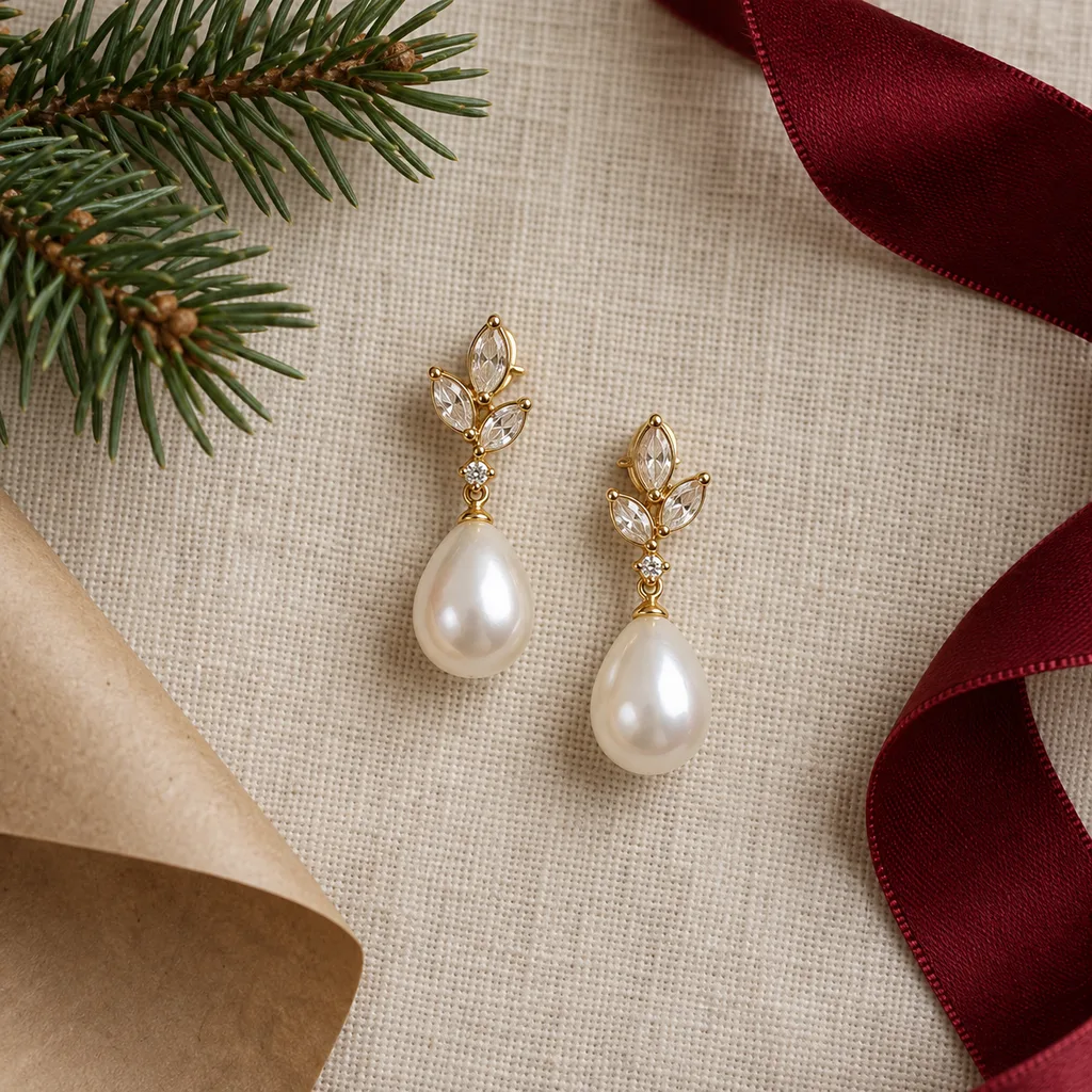 Representative photo-style image of elegant drop earrings — generated, not a specific product