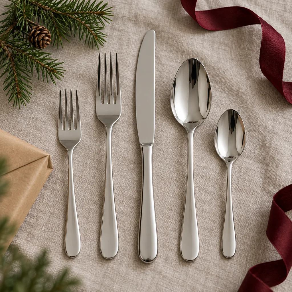 Representative photo-style image of elegant formal dining cutlery — generated, not a specific product